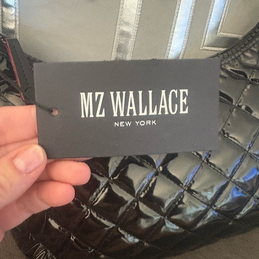 MZ Wallace Glossy Black Quilted Hobo Bag - Picture 2 of 12